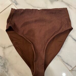 Nuuds high waist bikini bottom - coffee shimmer